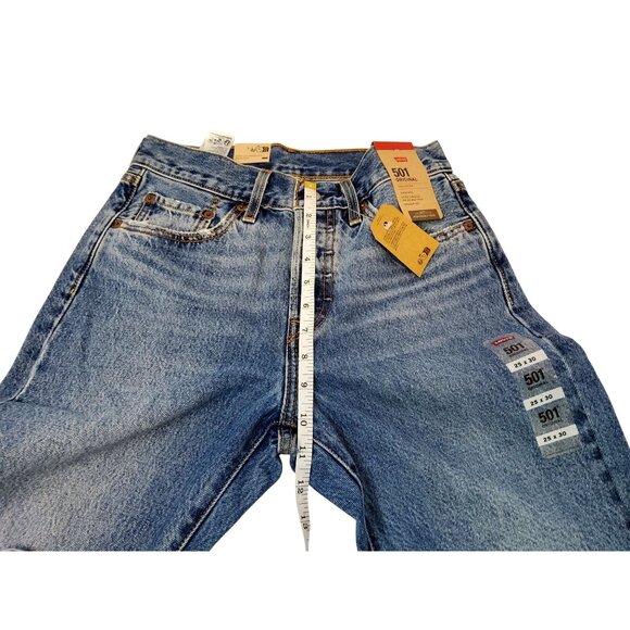Levis 501Womens Original Fit Medium Wash Denim Jeans Size 25/30 Straight Leg - Picture 6 of 10